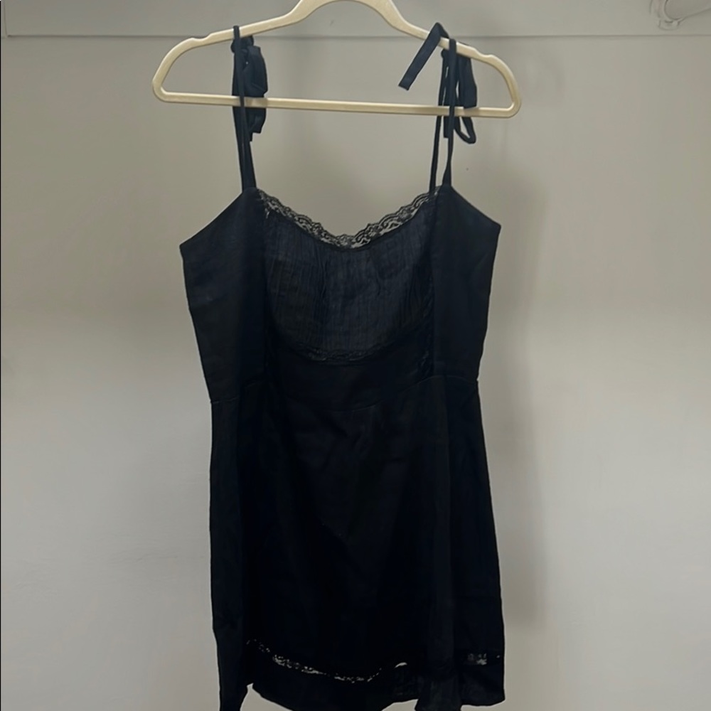 Reformation black linen dress